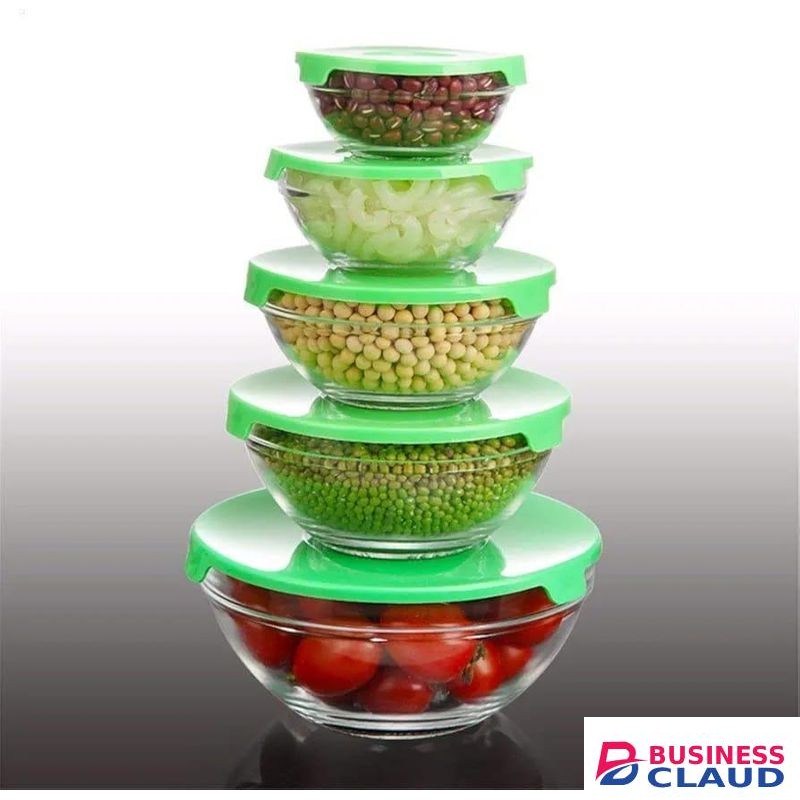 10Pcs Nested Glass Bowl Food Storage Containers