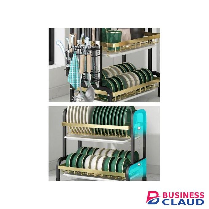 SHARE THIS PRODUCT 2 Tier Dish Drying Rack With Drip Tray/ Cutting Board Holder For Counter