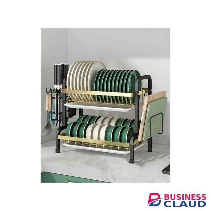 SHARE THIS PRODUCT 2 Tier Dish Drying Rack With Drip Tray/ Cutting Board Holder For Counter