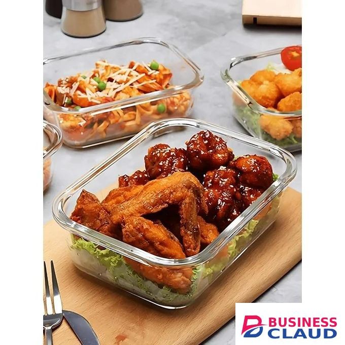 1520ml Large borosilicate Glass Container Food Storage with Lids - airtight, snap & lock shut lids Leakproof, thermal resistant BPA-Free, stackable fridge organizer Oven & Microwave