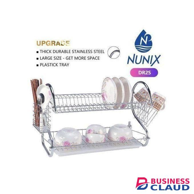 Metallic 2 Layer/Tier Dishrack - STAINLESS STEEL