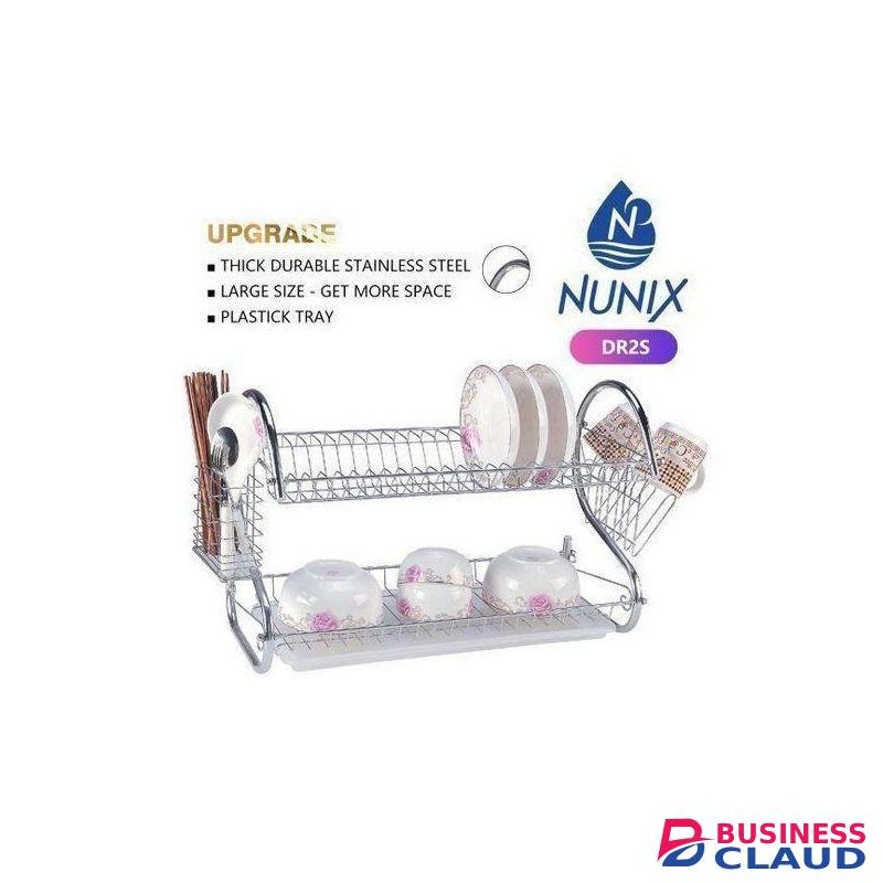Metallic 2 Layer/Tier Dishrack - STAINLESS STEEL