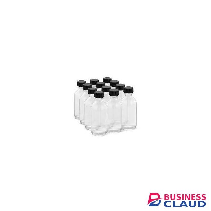 16-Piece Glass Ginger Shot Bottle Set, 60ml Wellness Shot Jars with Lids, Complete Mini Juice Prep Kit
