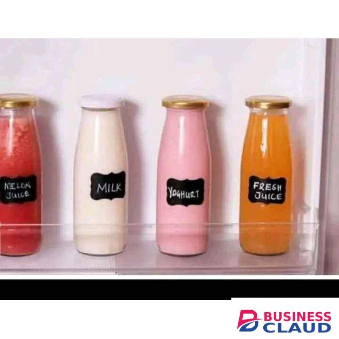 6pieces-Clear Milk/ Juice/ Smoothie/ Water Glass Storage Bottles With Air Tight Lid (450ML)