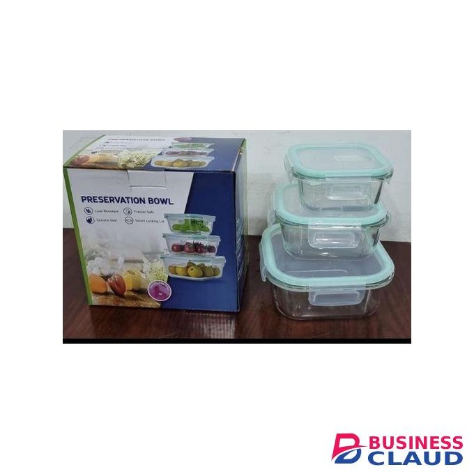 YAN 4pcs Glass Storage Bowls With Lid or Preservation Bowls