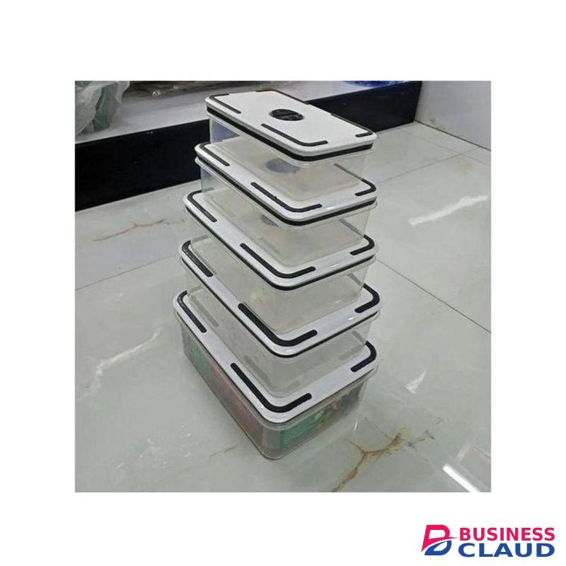 5 in 1 Organizing Fridge Food Storage Containers with lid for lunch,Meal prep ,Leftovers and microwave