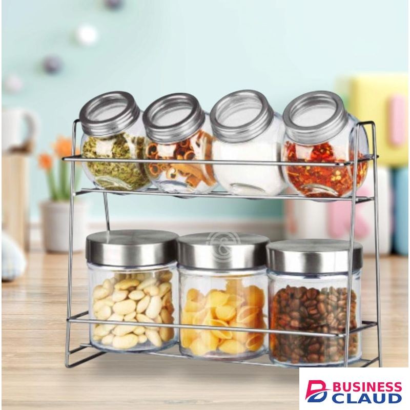 Set of 7 glass jars