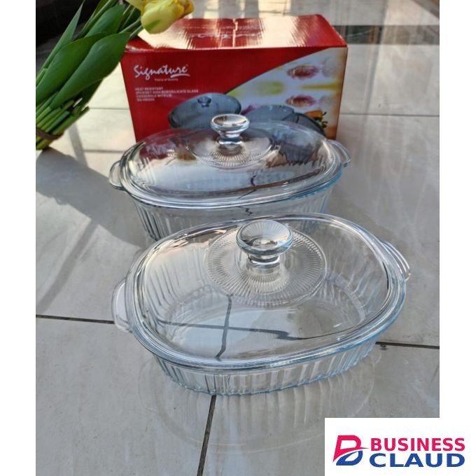 Signature High Quality Borosilicate Glass Casserole(2pcs)