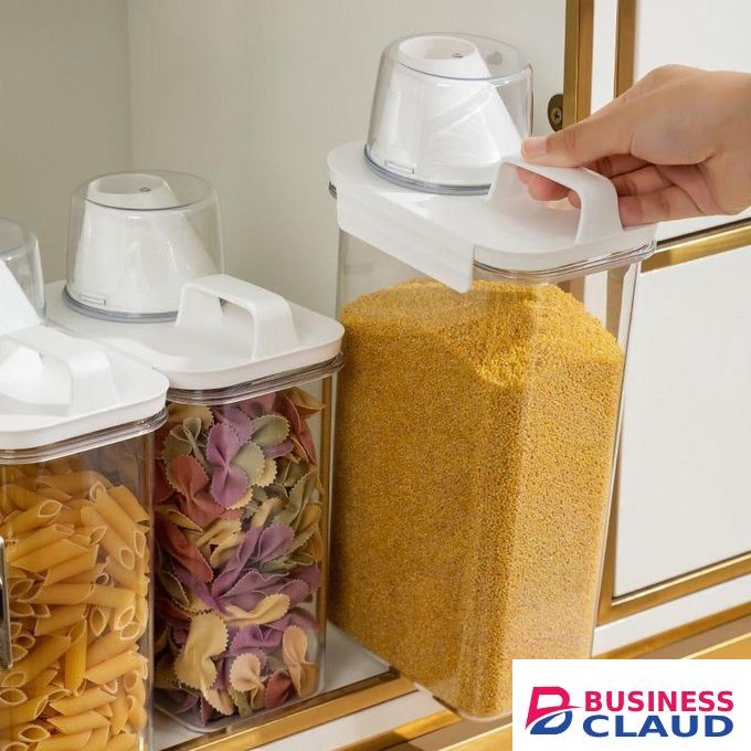 Airtight 2300ml Food Storage Container With Measuring Cup-Clear Plastic, BPA-free