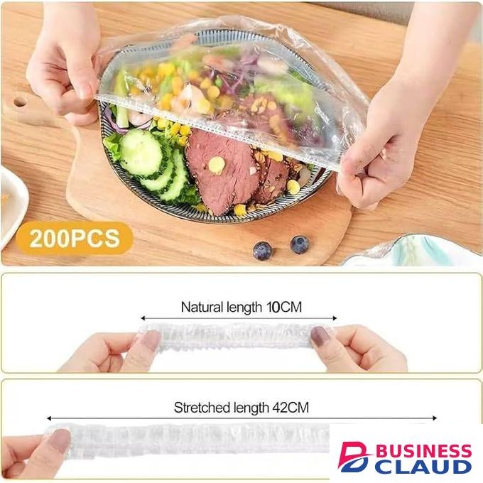 50pc pack of clear stretching food covers