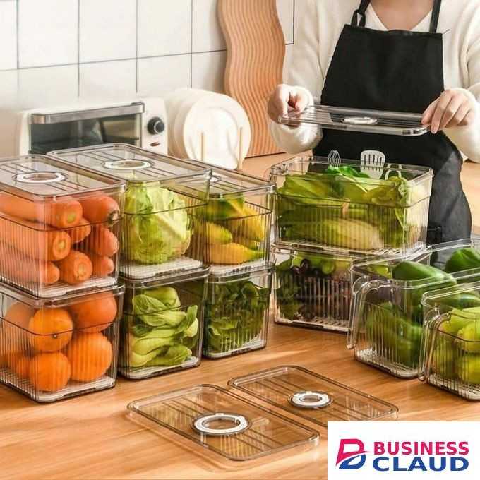 Transparent fridge food storage container 3litres