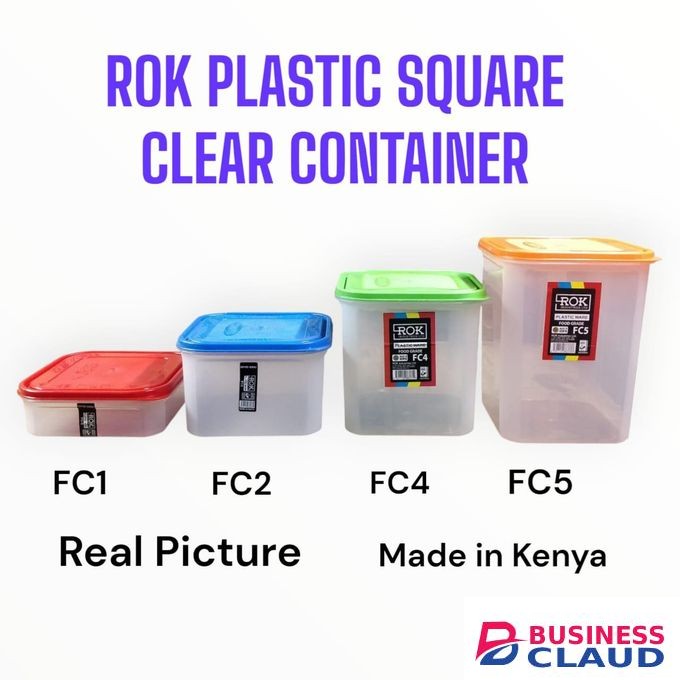 Rok PLASTIC SQUARE CLEAR CONTAINER.