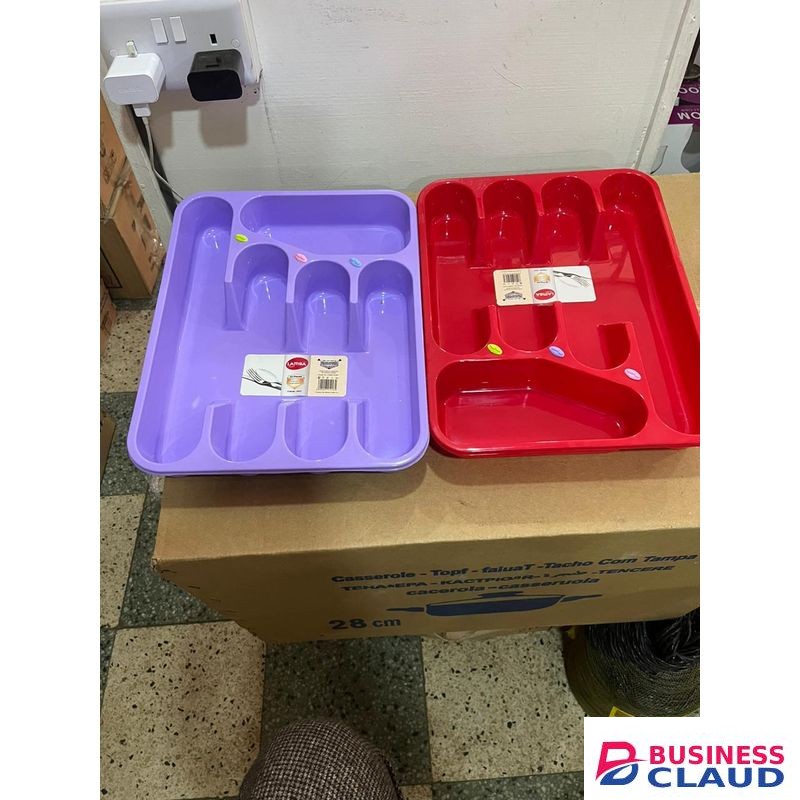 Quality Plastic Cutlery / Drawer Organizer - Red