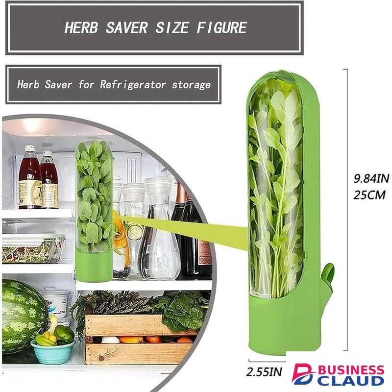 Herb Saver for Refrigerator, Herb Saver Pod Cilantro Containers for Refrigerator, Fresh Herb Keeper for Cilantro, Parsley, Asparagus, Mint, Keeps Vegetables for 2-3 Weeks