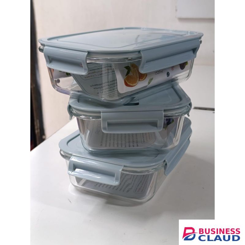 1520ml Large Borosilicate Glass Food Storage Container – Airtight, Leakproof Snap-Lock Lid, Stackable, Oven & Microwave Safe