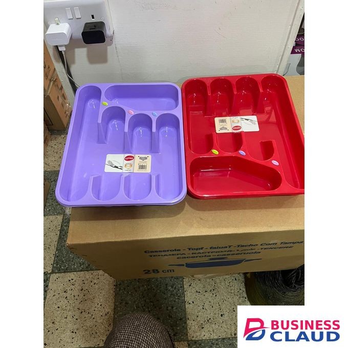 Drawer Organizer /Plastic Cutlery Organizer - Red