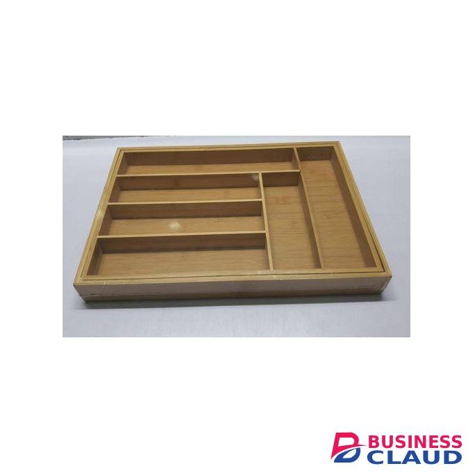 Bamboo Drawer Organizer Utensils Cutlery Tray 42 by 50 cm