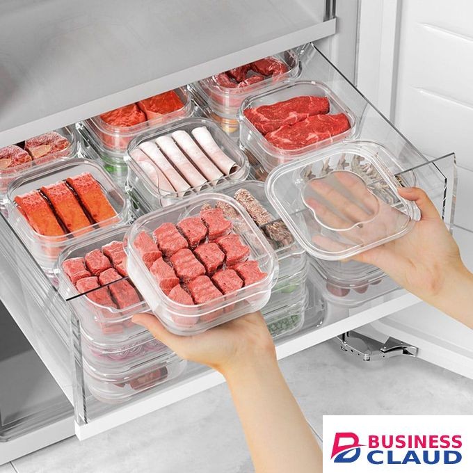 Transparent Fridge Organizer Box with Draining Hole – Sealed, Easy to Clean & Multi-Purpose