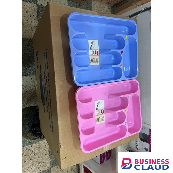 Quality Plastic Cutlery / Drawer Organizer - Pink