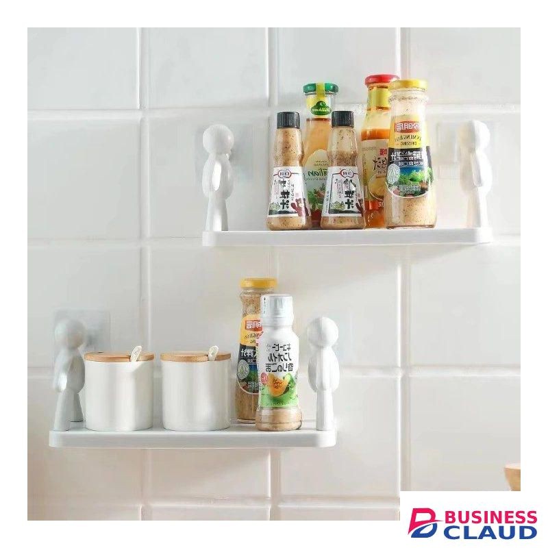 1PC New Japanese style small person storage rack Kitchen bathroom storage rack Non perforated multi-layer humanoid plastic rack