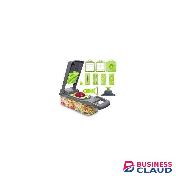 16-Piece Vegetable Cutter Slicer Dicer Chopper with Storage Container – Multi-Function Kitchen Food Processor