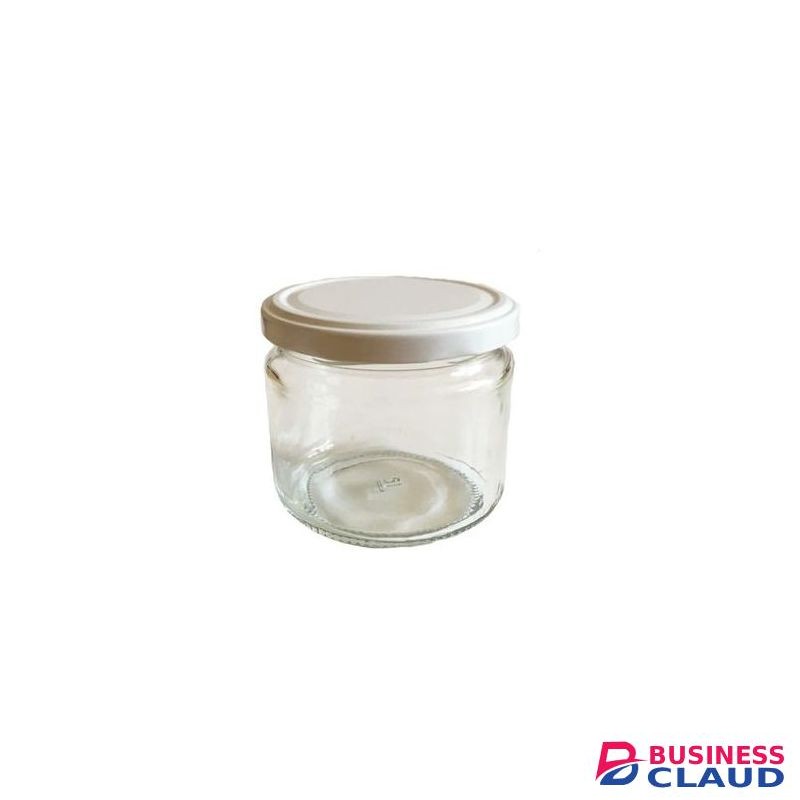 8 Glass Containers With Airtight White Lids 330ml