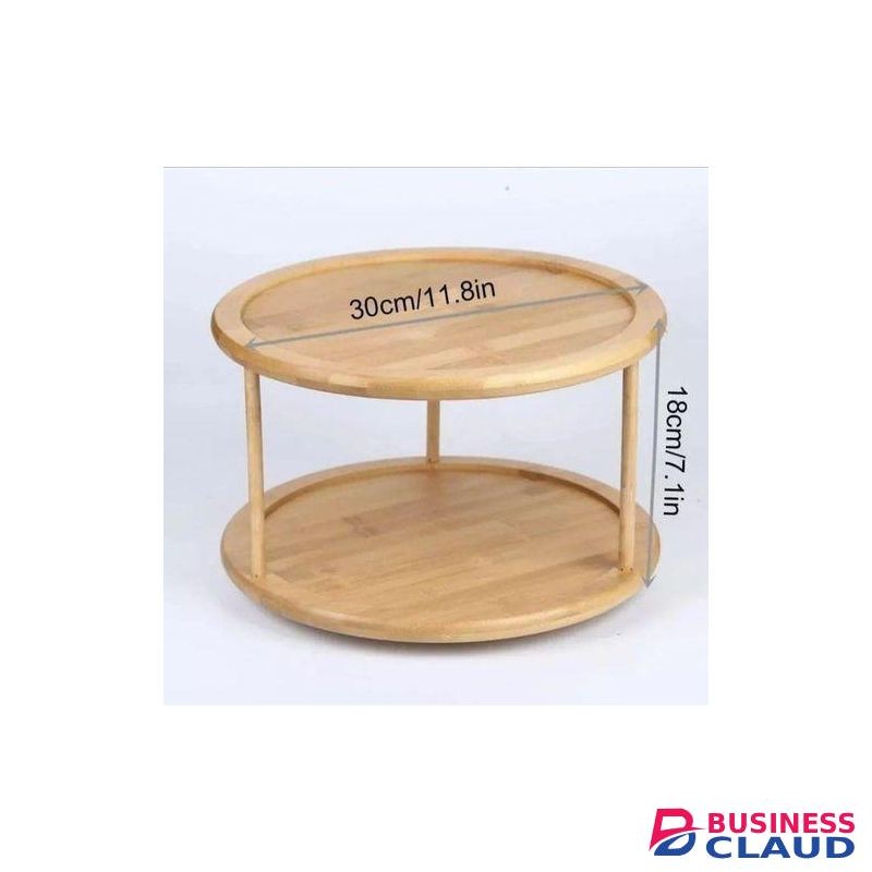 Bamboo Rotating Spice Rack Lazy Susan Organizer for Kitchen Countertop Storage, 360-Degree Turntable, Multi-Tier Spice Jar Holder for Easy Access and Space-Saving