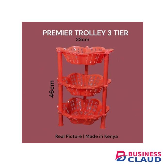 Premium Round Plastic Trolley 3 Tier