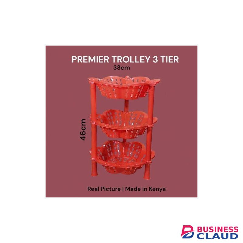 Premium Round Plastic Trolley 3 Tier
