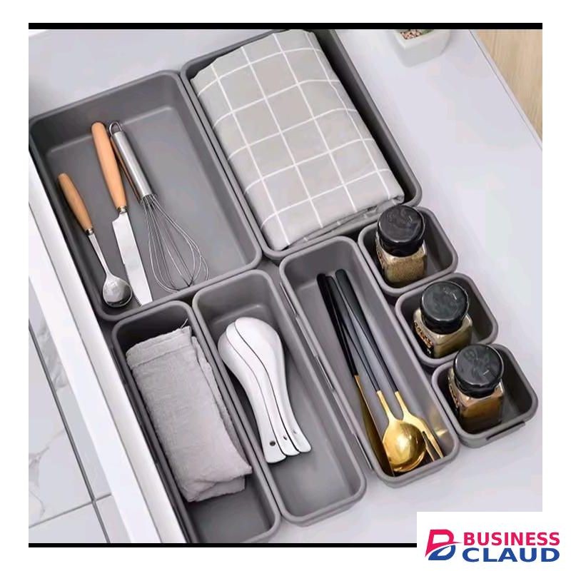 8pcs set Adjustable plastic drawer organiser