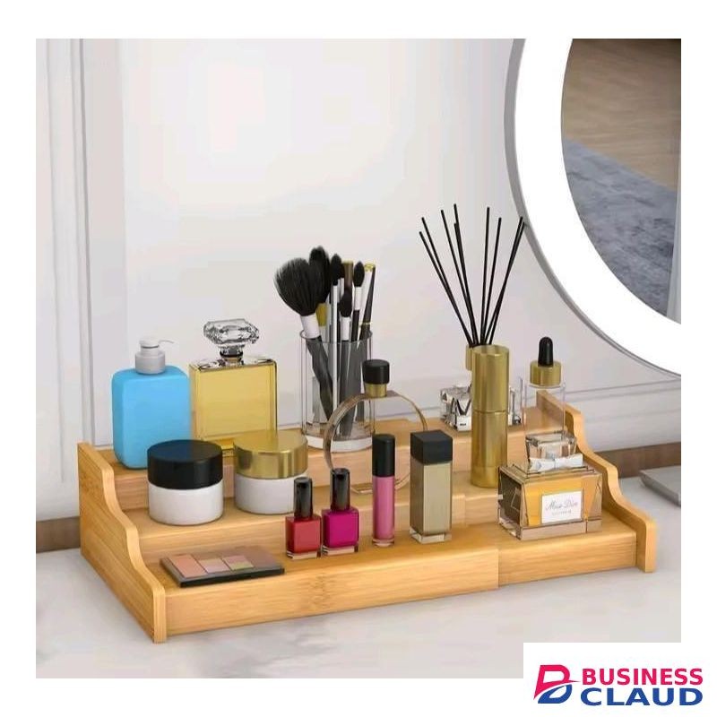 Bamboo 3-Tier Expandable Shelf Organizer – Adjustable Spice rack / Countertop Storage