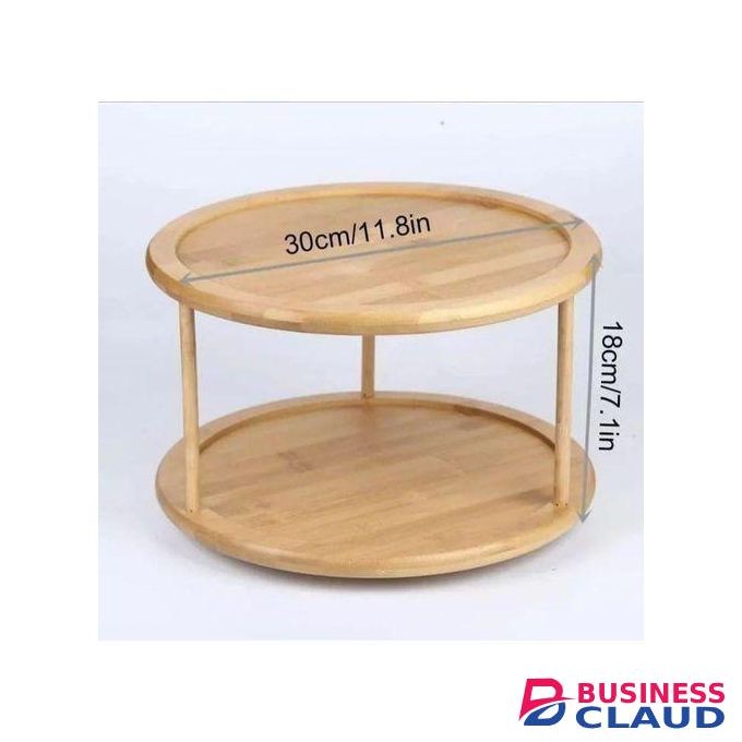 Bamboo Rotating Spice Rack Lazy Susan Organizer 360-Degree Turn Kitchen Countertop Storage for Jars Bottles Herbs and Condiments Space-Saving Durable Eco-Friendly Design