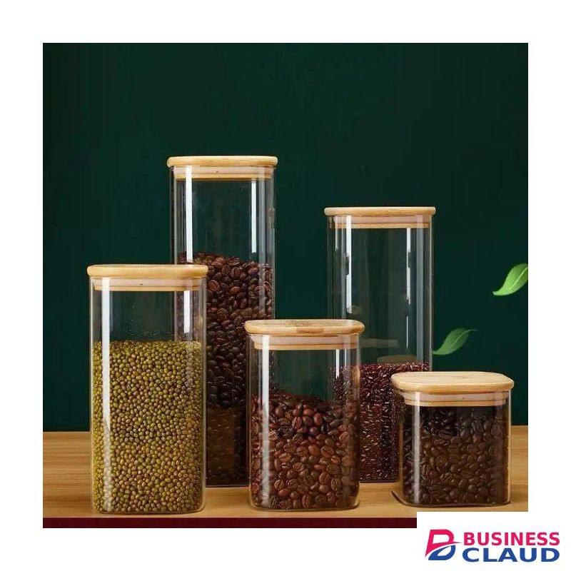 Square Glass jar 0.8L