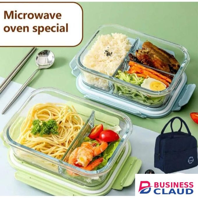 1040ML High Borosilicate Glass Partitioned Lunch Box