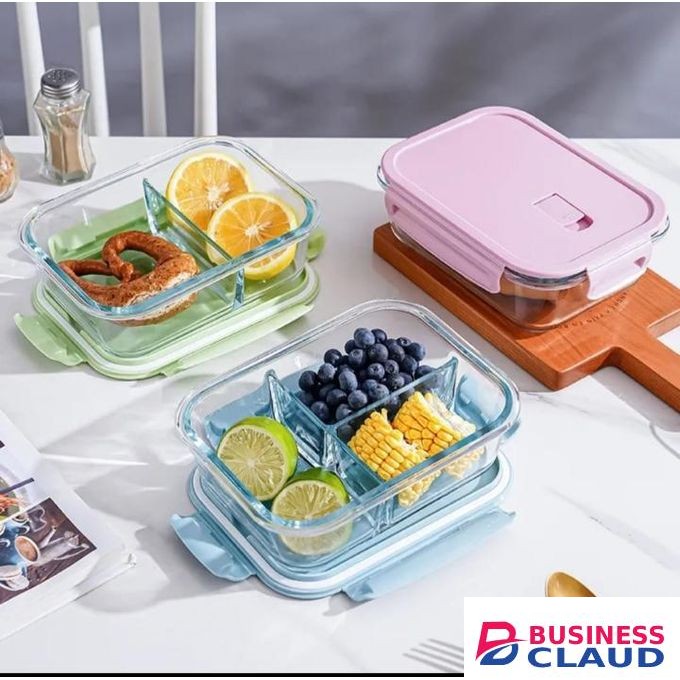 1040ML High Borosilicate Glass Partitioned Lunch Box