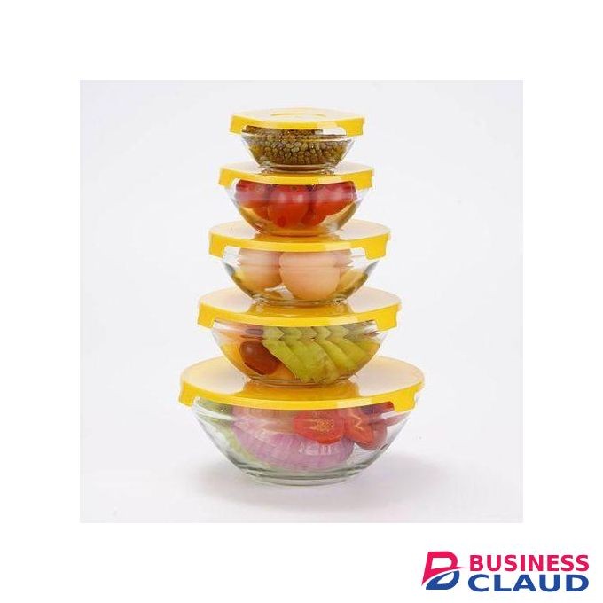 10pc Glass Serving/storage Bowls(yellow)