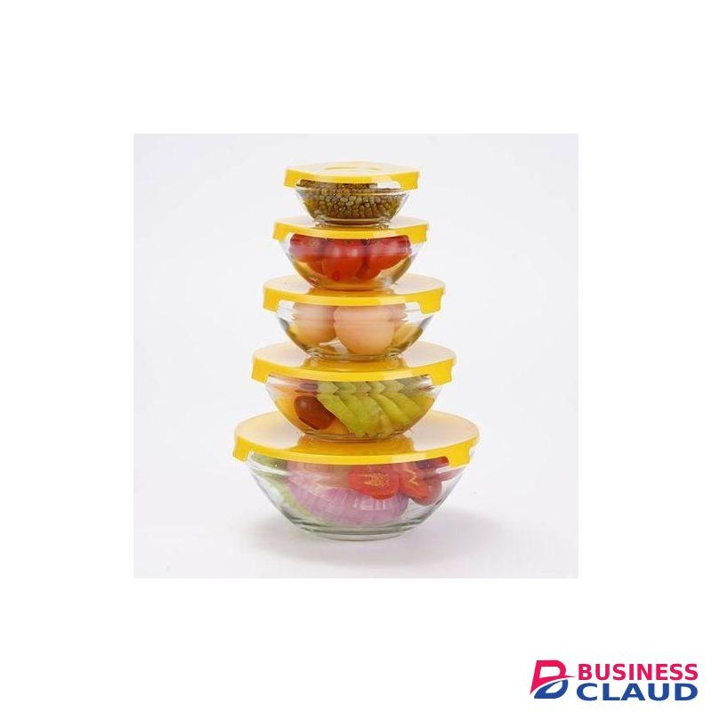 10pc Glass Serving/storage Bowls(yellow)
