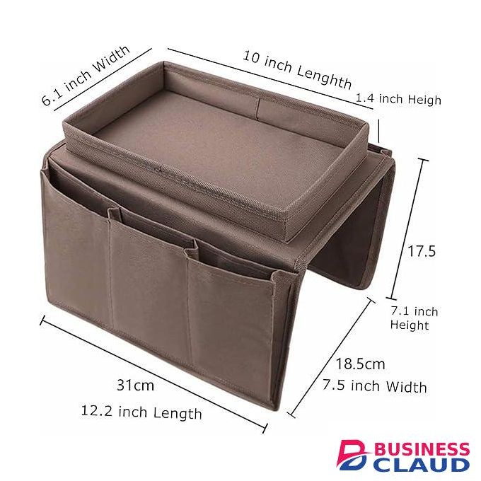 Sofa Arm Organizer/Storage With Pockets For Remote