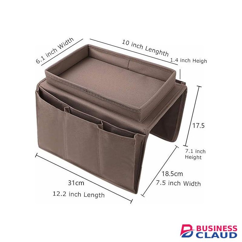 Sofa Arm Organizer/Storage With Pockets For Remote