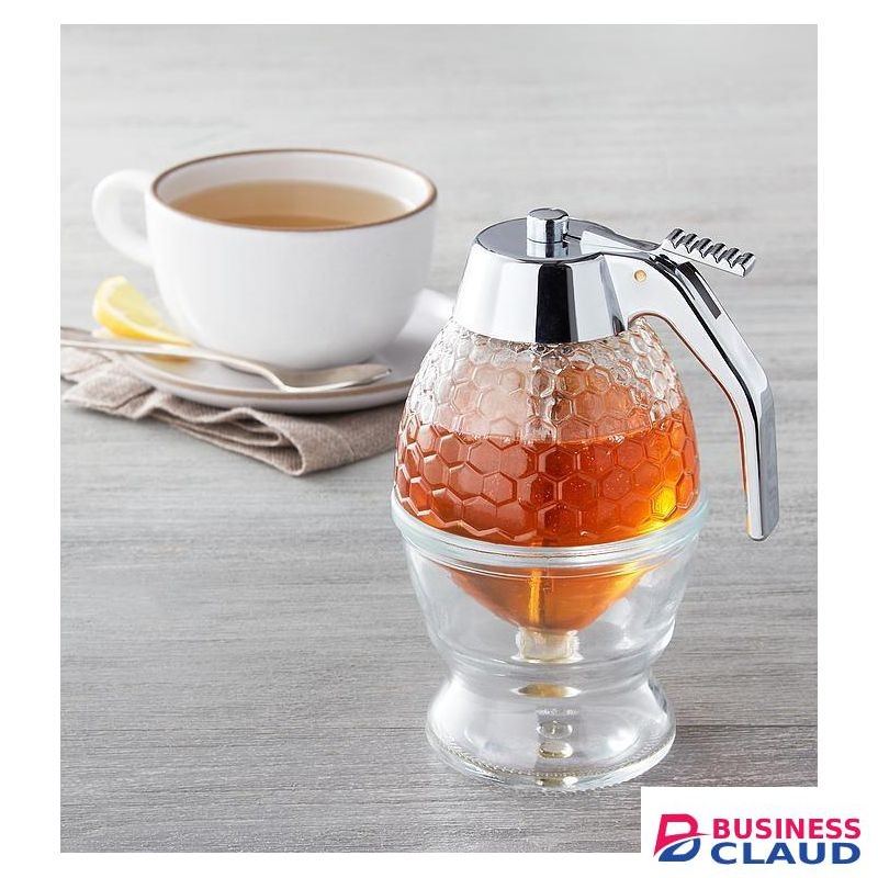 Comb Acrylic Clear glass jar honey dispenser