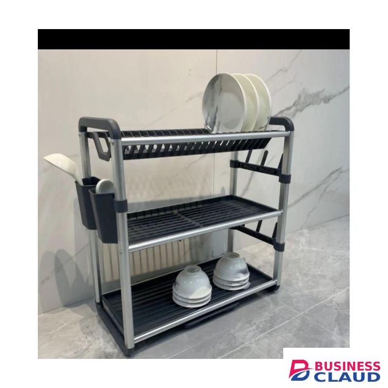 Aluminum 3-Tier Kitchen Dish Rack - Rust Proof
