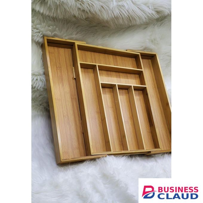 Wood Bamboo Expandable cutlery drawer organizer