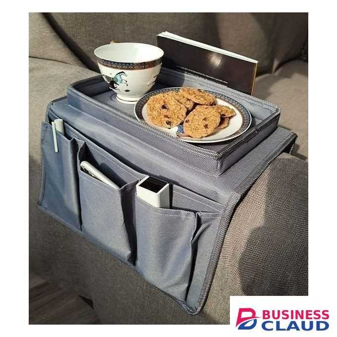 Sofa Couch Arm Rest Remote Holder Orgnizer With Tray