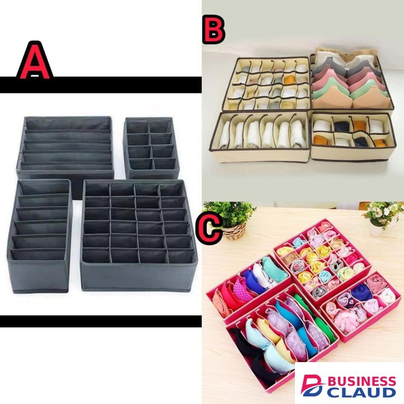 4-in-1 Socks & Underwear Organizer – Drawer Storage Box for Bras, Panties, and Clothes