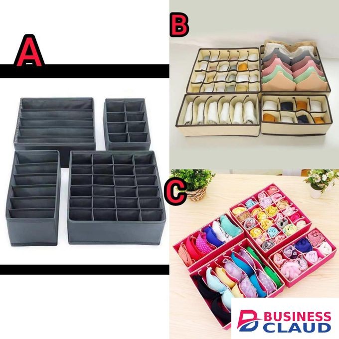 4-in-1 Socks & Underwear Organizer – Drawer Storage Box for Bras, Panties, and Clothes