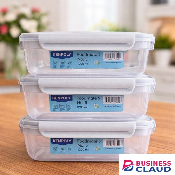 Kenpoly Leakproof Lunch Box (Set of 3) – Food Container for Kids & Adults