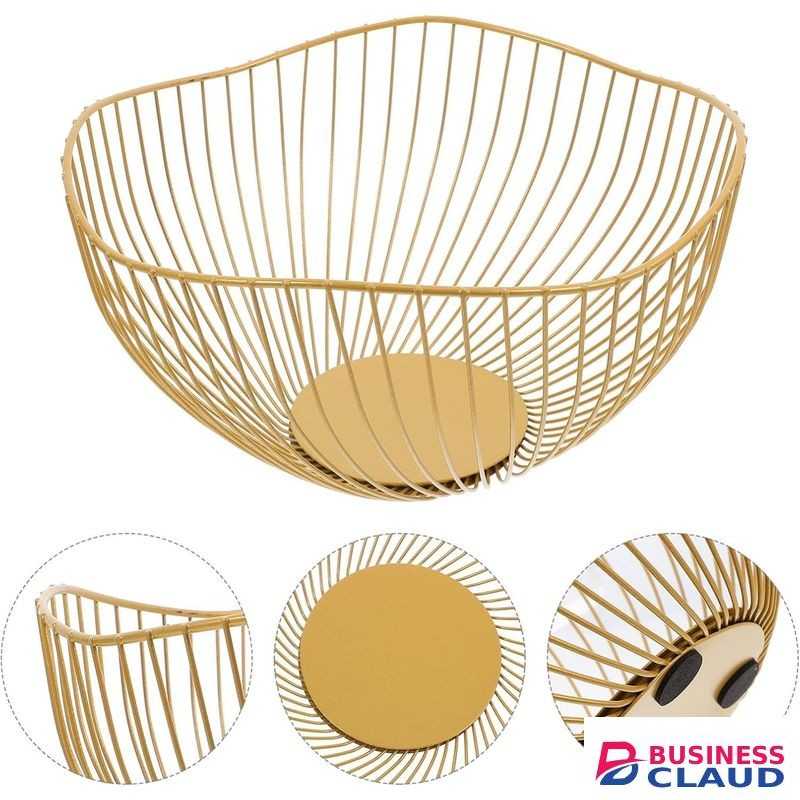 Stainless Steel Fruit Basket Gold