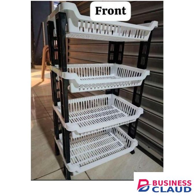 Kenstar 4 Tier Transparent Vegetable / Dish Rack , Black and white