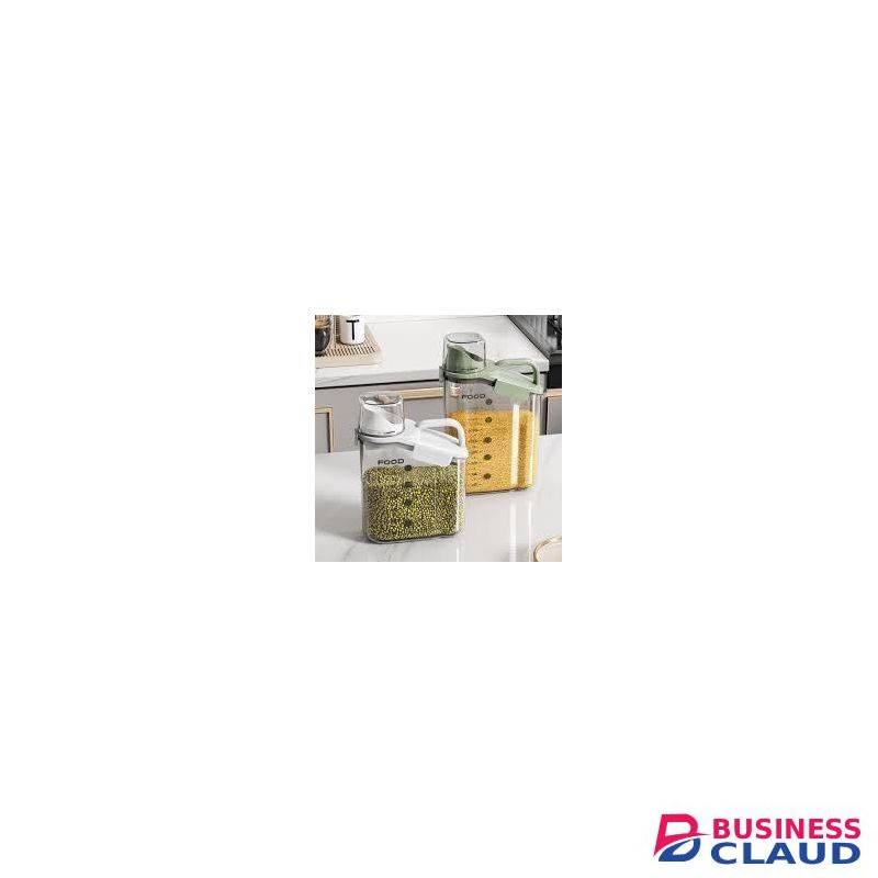 Airtight Cereal Dispenser & Grain Storage Container With Pouring Spout, Moisture-Proof Kitchen Pantry Organizer For Rice Beans And Pet Food