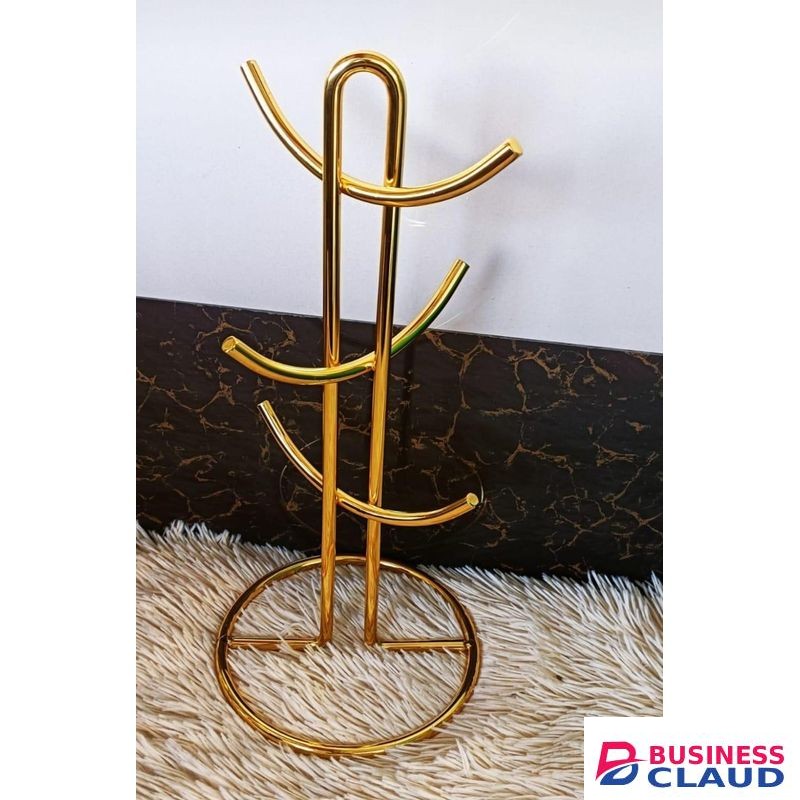 Heavy Duty Gold & Silver Cup Holder Stand Durable Metal Organizer for Cups & Plates